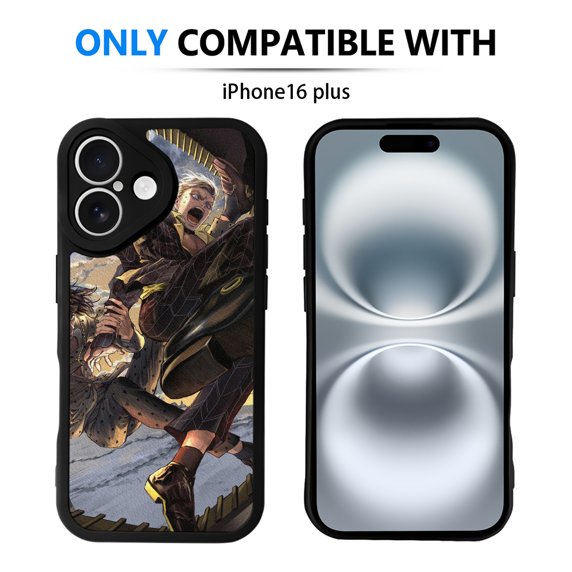 （画像用） ジョジョの奇妙な冒険 JoJo's Bizarre Adventure 【iPhone 16シリーズ対応】シリコンスマホケース（レザー調） 材質：シリコン